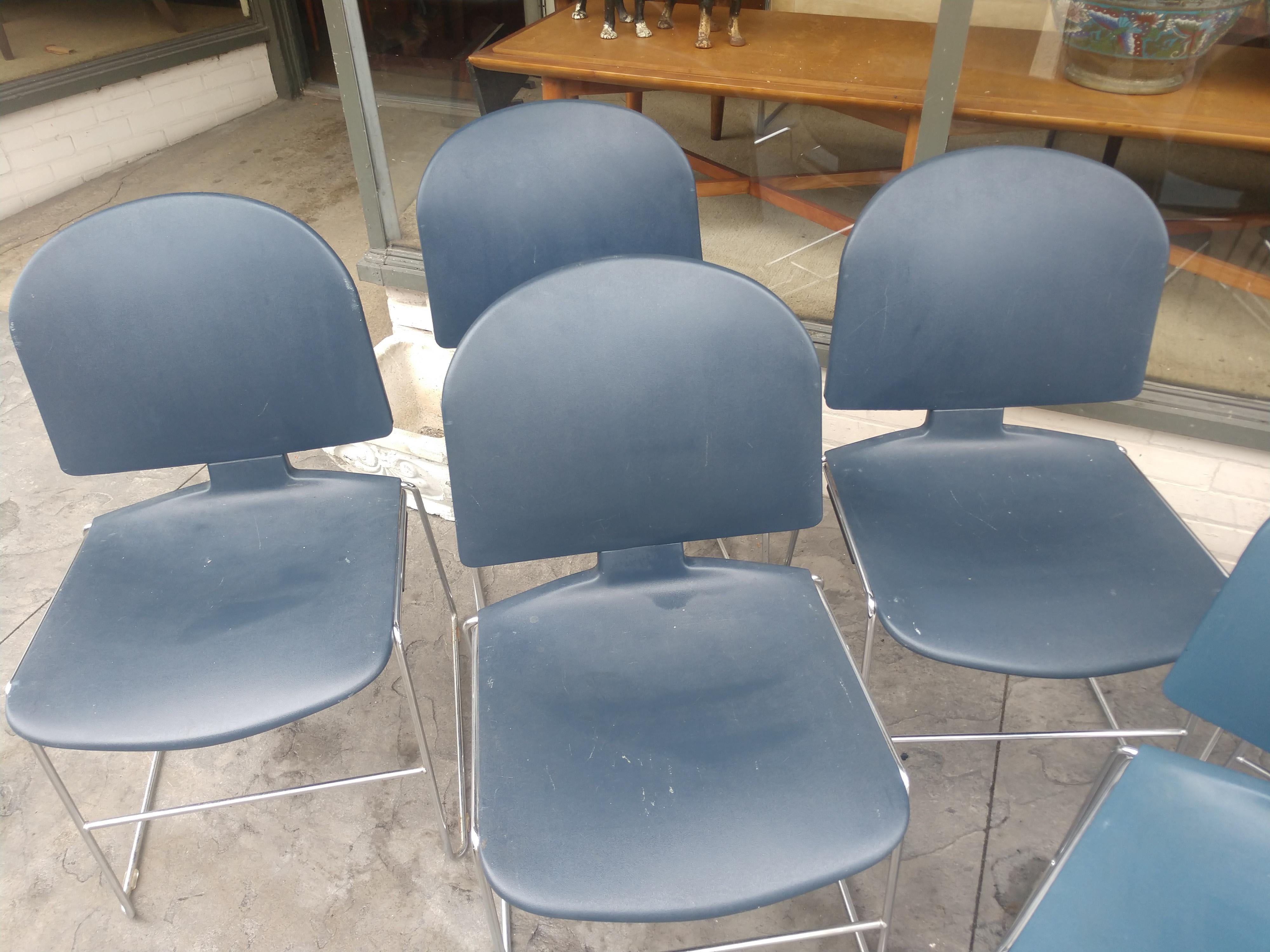 Molded 14 Steelcase Mid Century Modern Stacking Chairs