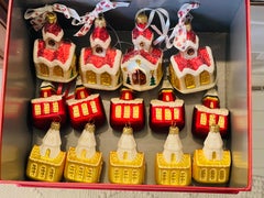 24 ornamentos navideños europeos vintage Iglesias