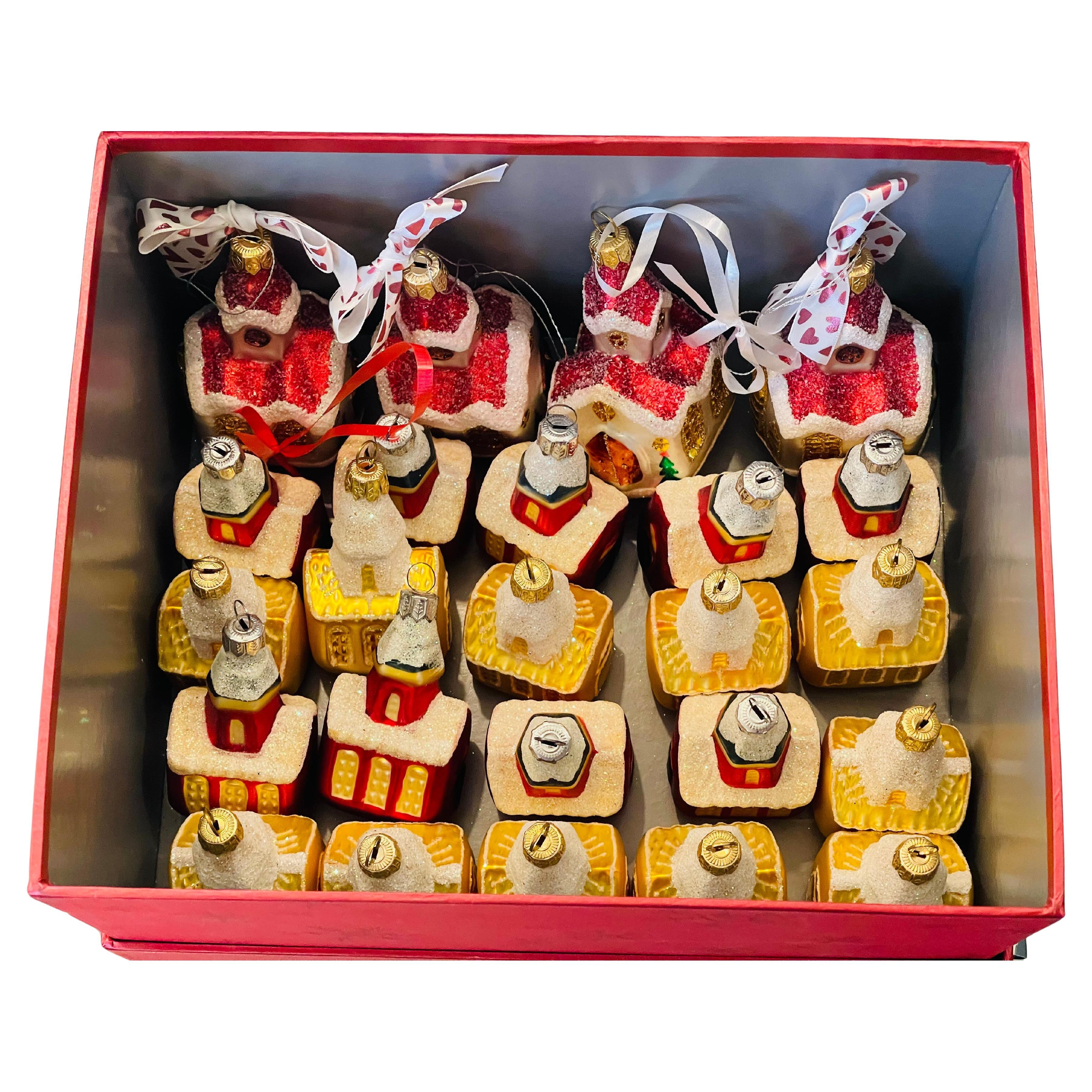 24 Vintage European Christmas Ornaments Churches