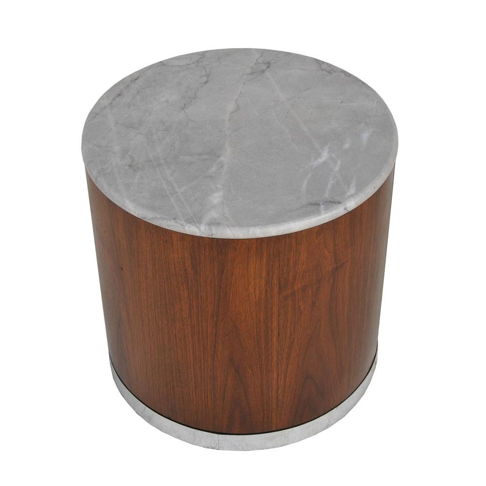 marble drum side table