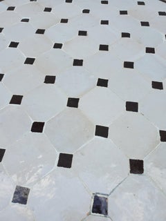 White / Brown Moroccan Mosaic Table, Choice of Base Height