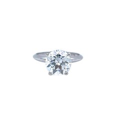 2.40ct Natural Round Brilliant Cut Diamond Solitaire Ring 14K White Gold