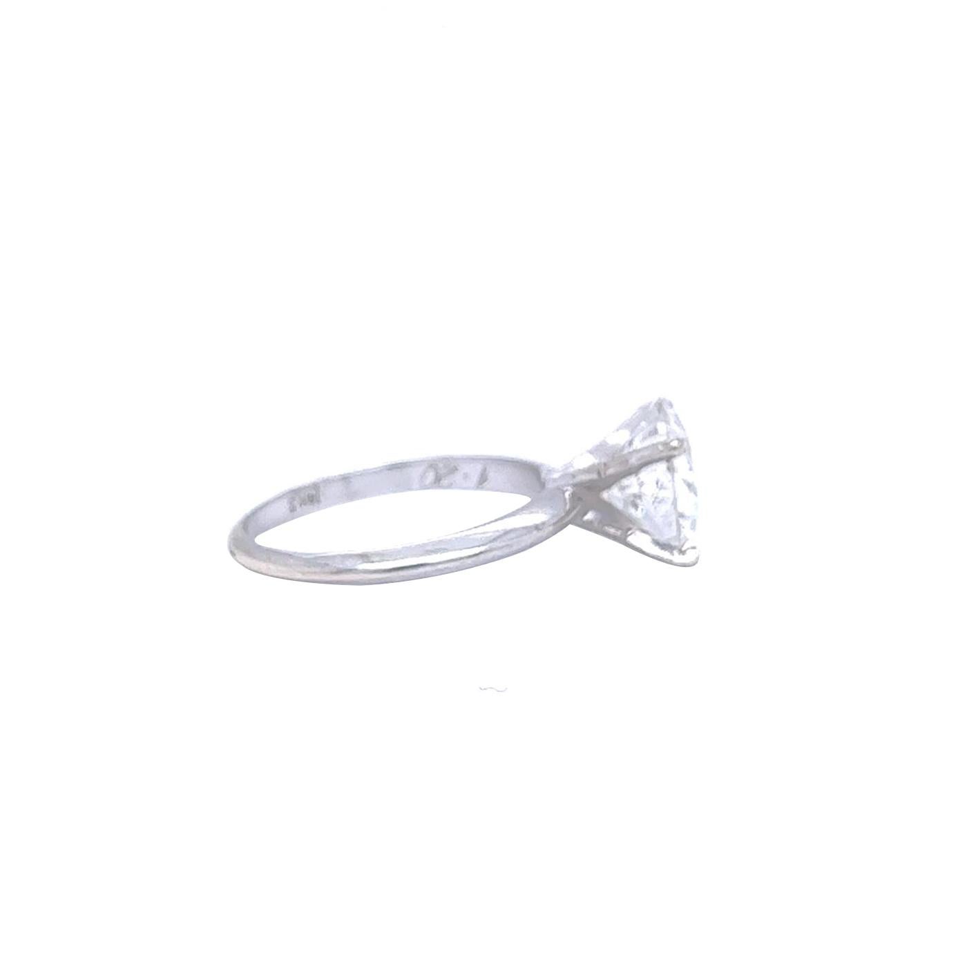Round Cut 2.40ct Natural Round Brilliant Cut Diamond Solitaire Ring 14K White Gold For Sale