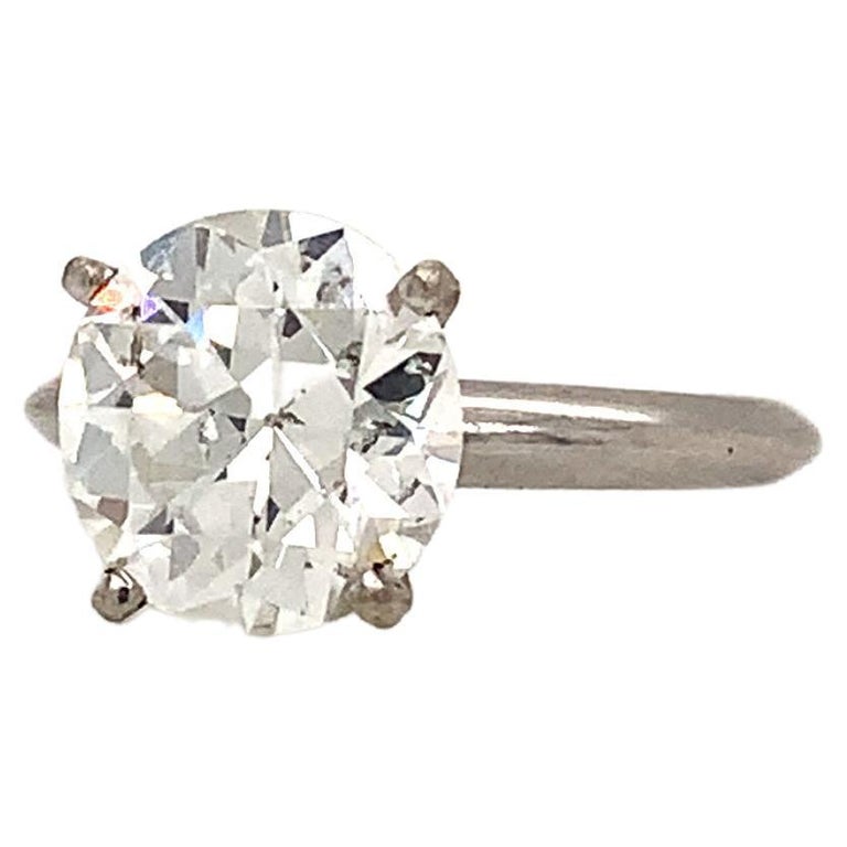 2.40 Carat 14K White Gold Brillant Round Cut Diamond Solitaire Ring H SI3  For Sale at 1stDibs