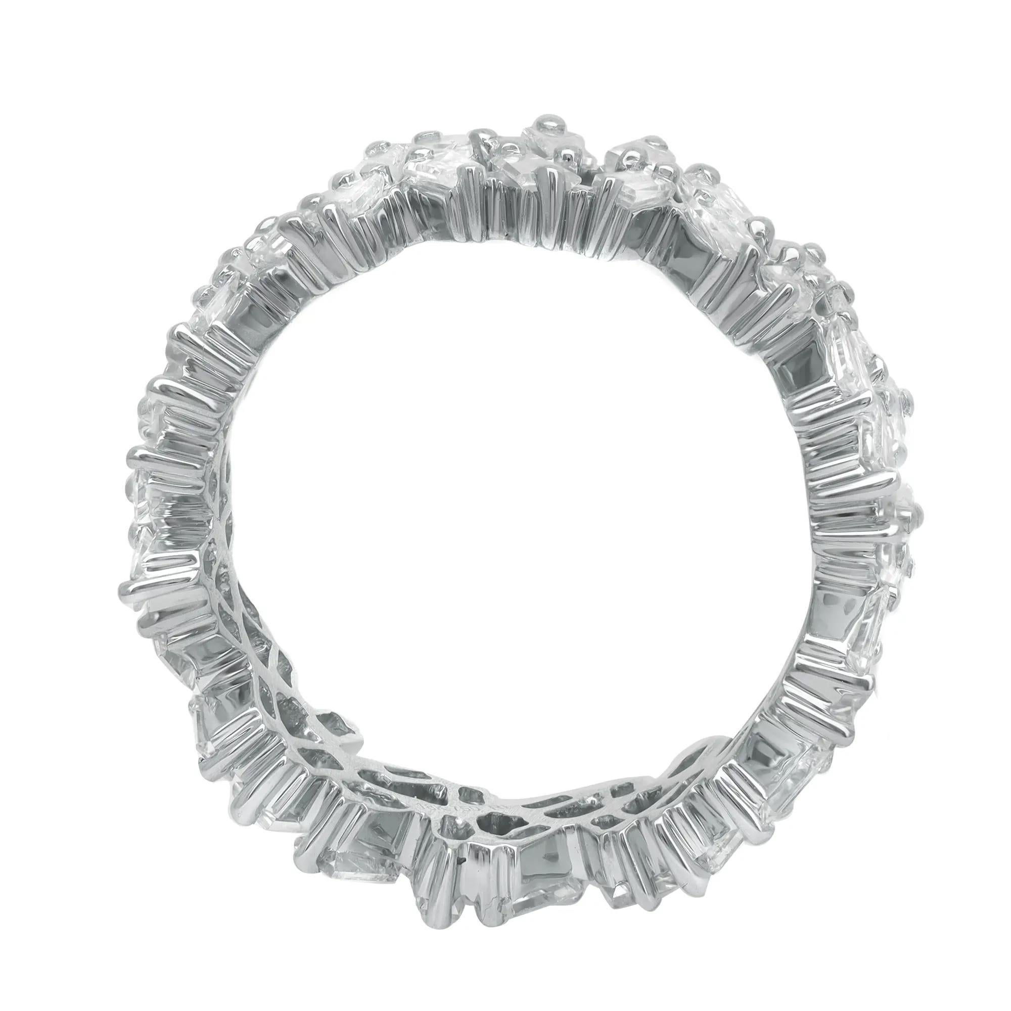 For Sale:  2.40 Carat Baguette Cut Diamond Ring 18K White Gold  3
