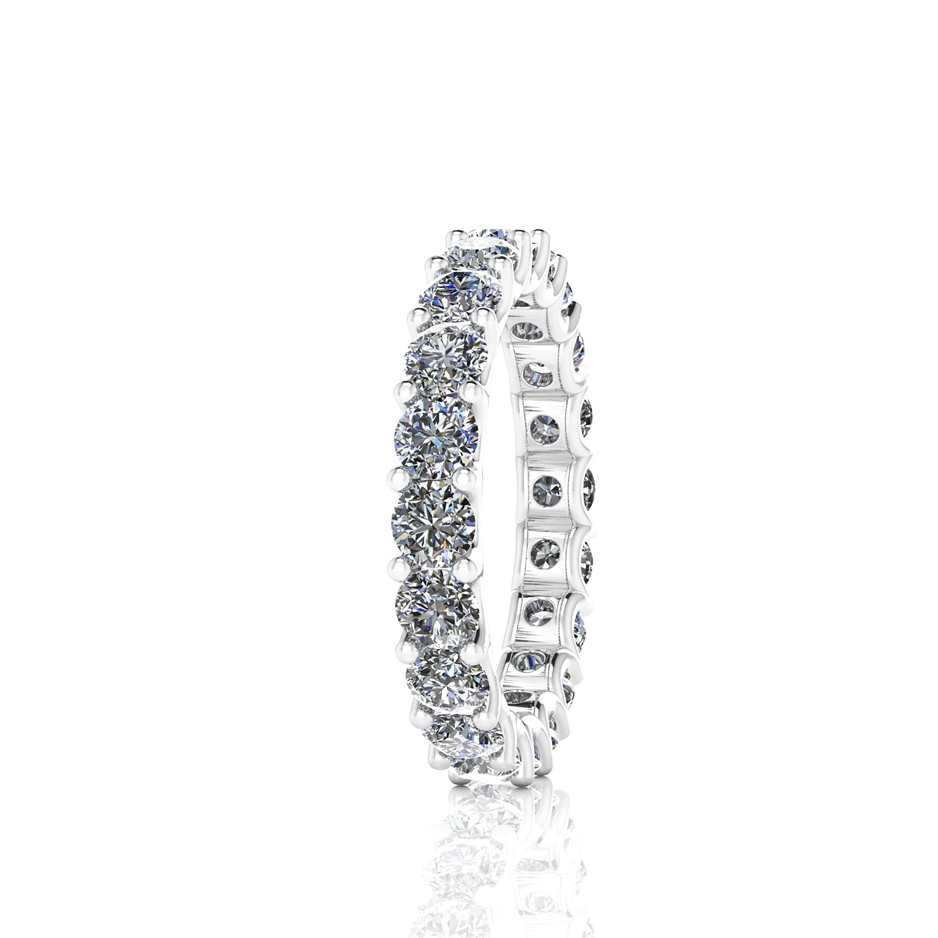 A classic FERRUCCI 2.40 carat of bright white diamonds G/H color, VS/SI1+ clarity, round brilliant shape cuts, set to perfection in a hand crafted, Platinum 950 eternity band, with stackable possibility, made in New York with the best Italian