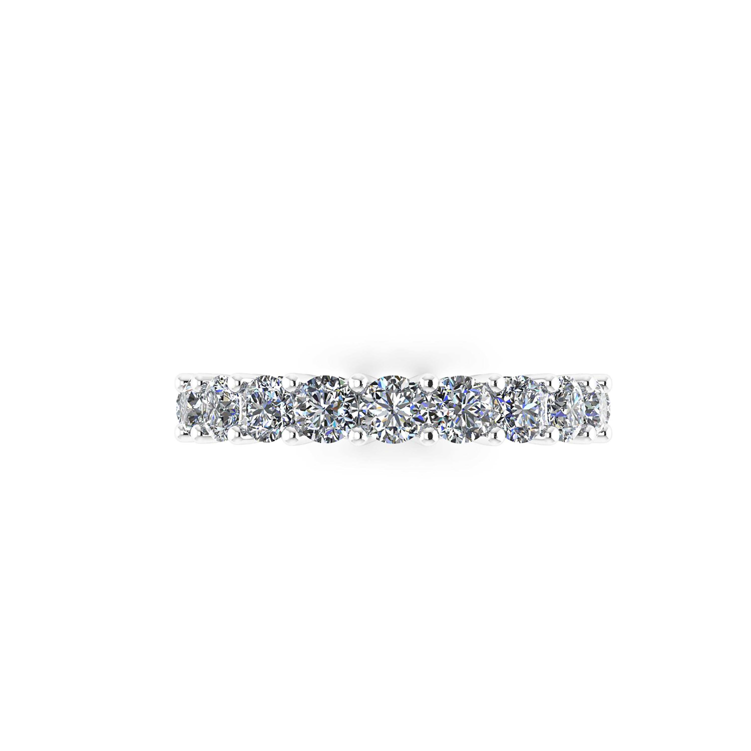 Round Cut 2.40 Carat Bright White Diamonds Eternity Band in Platinum 950 For Sale