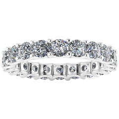 2.40 Carat Bright White Diamonds Eternity Band in Platinum 950