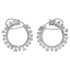 2.40 Carat CVD Diamond Stud Earrings 14 Karat White Gold Handmade Fine Jewelry