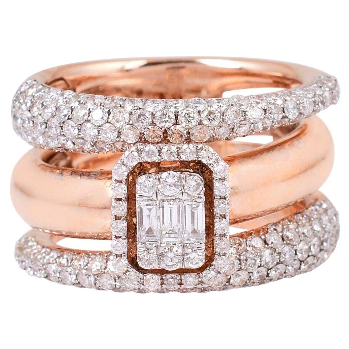 For Sale:  2.40 Carat Diamond 18 Karat Rose Gold Ring