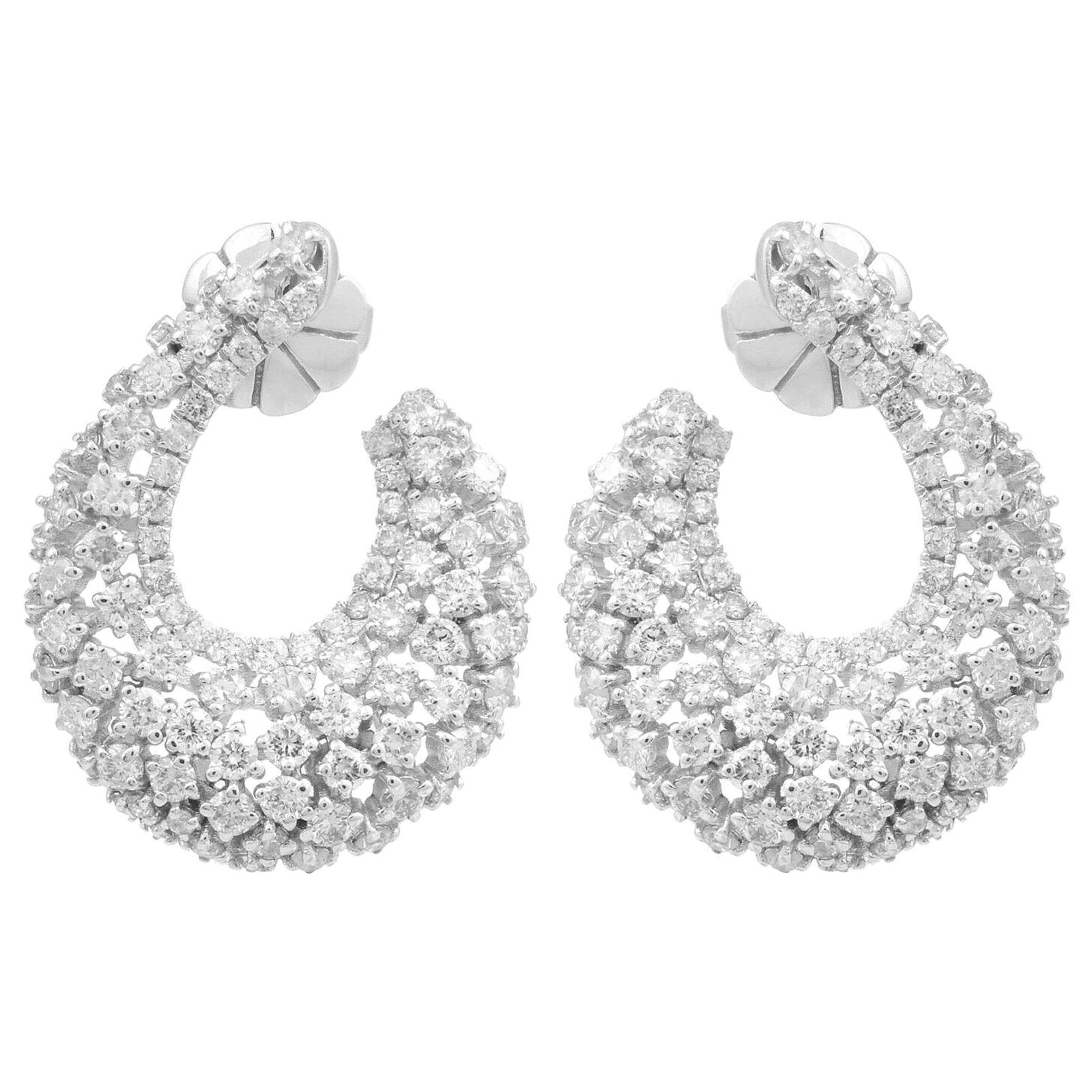 2.40 Carat Diamond 18 Karat White Gold Earrings For Sale