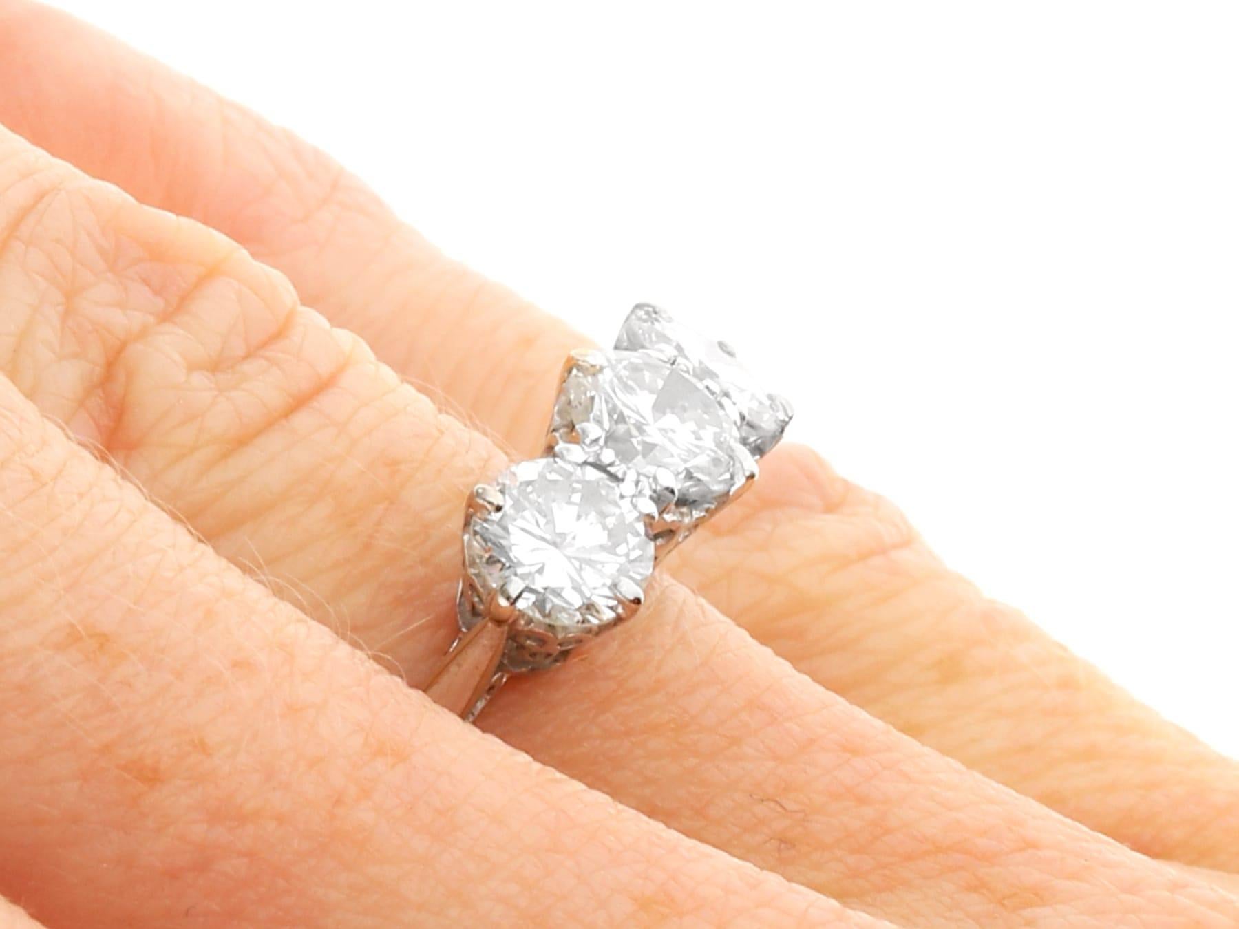 2.40 Carat Diamond 18k Yellow Gold Trilogy Ring - Vintage Circa 1950 2