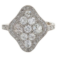 2.40 Carat Diamond and Platinum Shield Ring