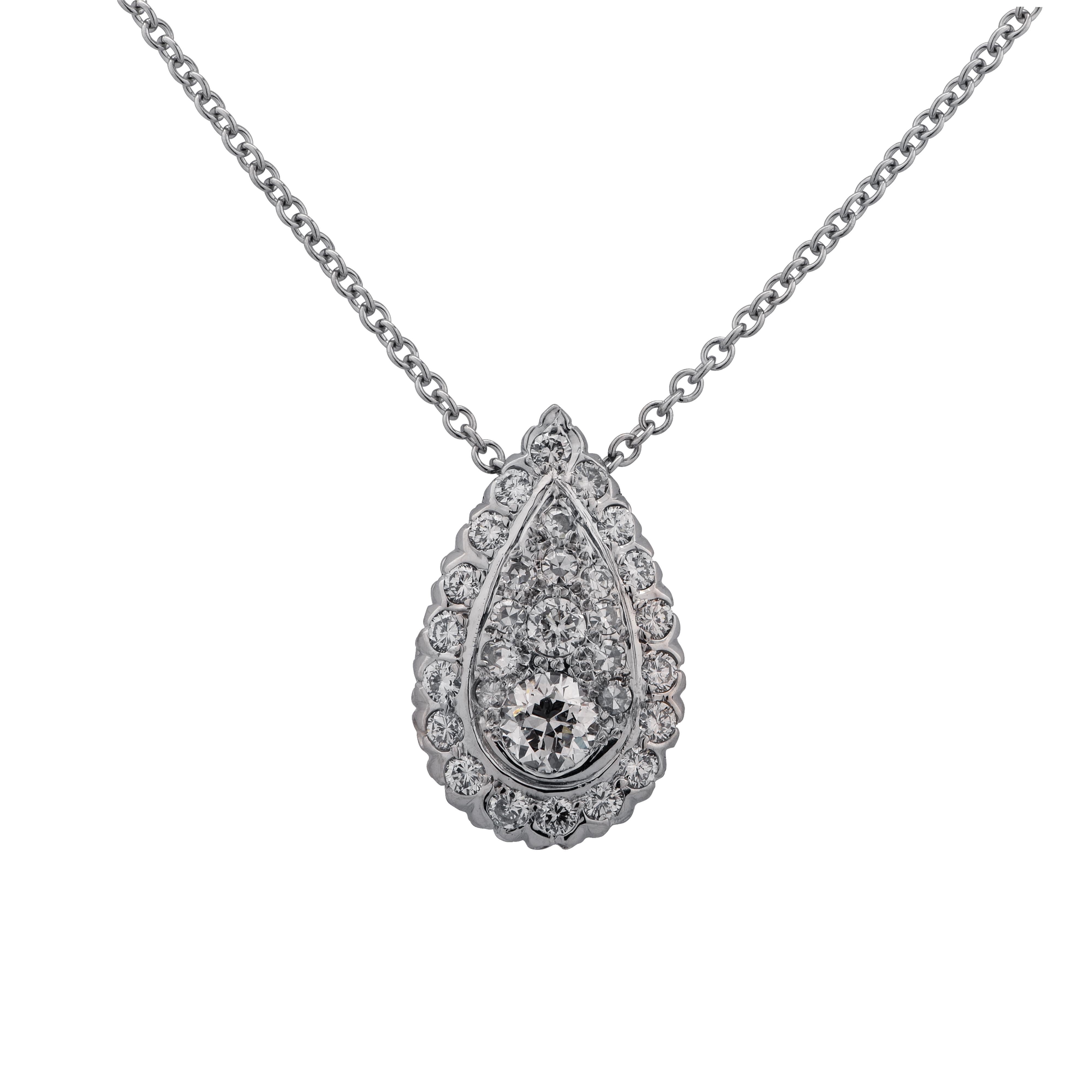 Modern 2.40 Carat Diamond Necklace