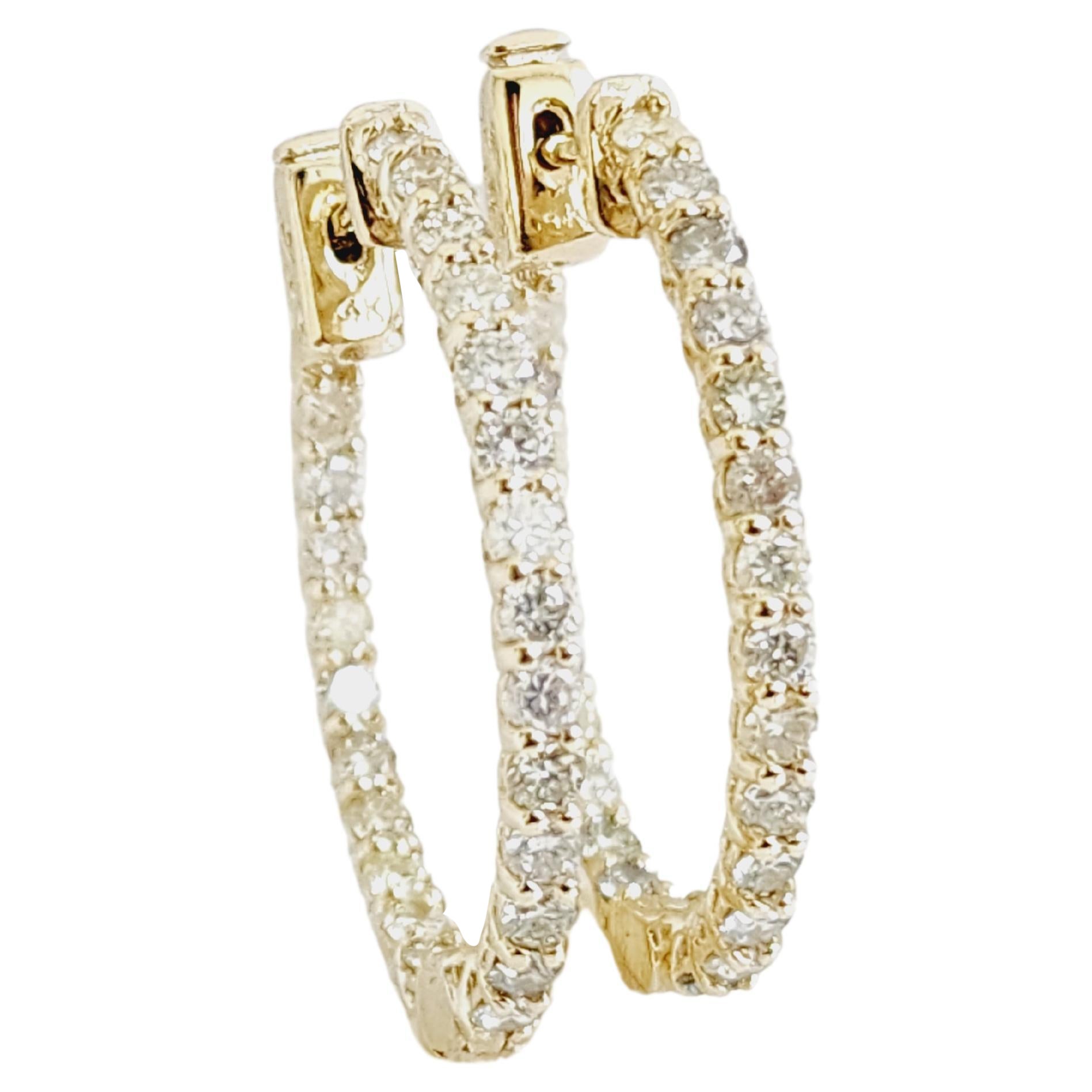 2,40 Karat Diamant-Ohrringe aus 14 Karat Gelbgold