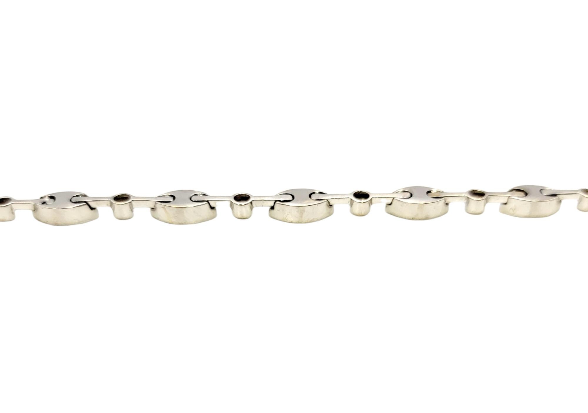Women's 2.40 Carats Diamond Station Pave Marquise Link Bracelet in 14 Karat White Gold For Sale