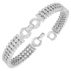 2.40 Carat Diamond White Gold Armblock Style Bracelet