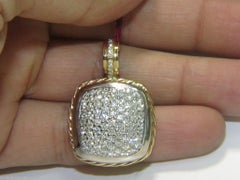 2.40 Carat Diamonds Cluster Pave Pendant, Two-Toned Rope Twist and 14 Karat*