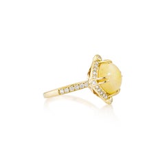 Sunita Nahata 2.40 Carat Ethiopian Opal Fancy Ring in 18KYG with White Diamond.