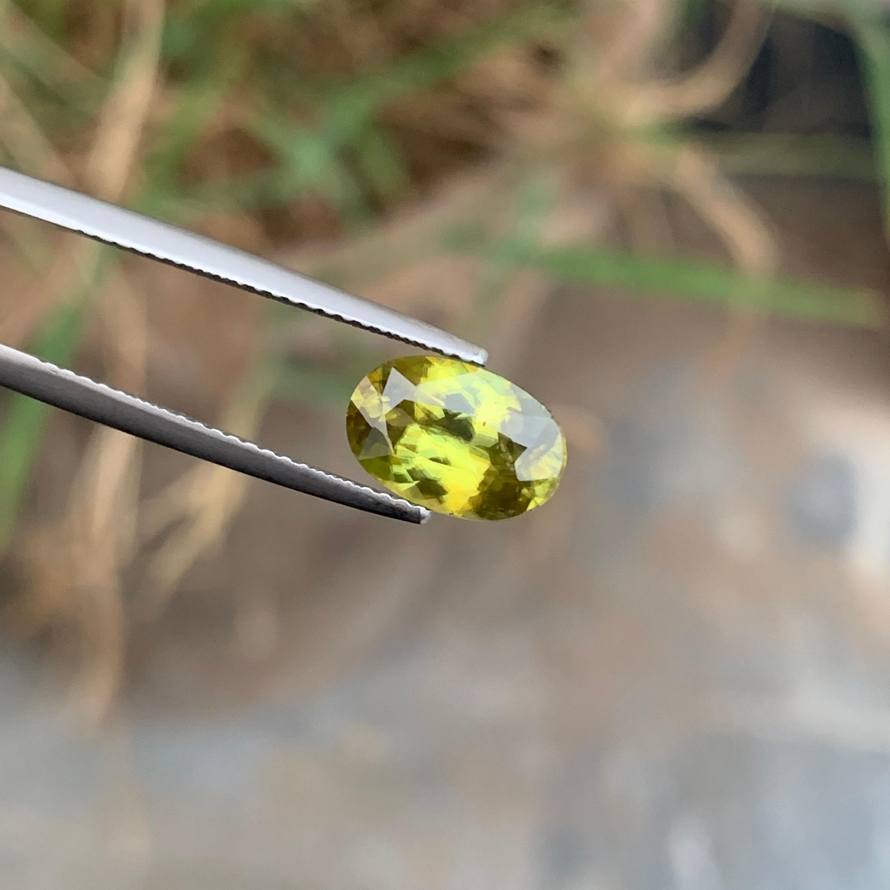 2.40 Carat Gorgeous Fire Loose Sphene Gemstone From Pakistan Mine Oval Shape For Sale 5