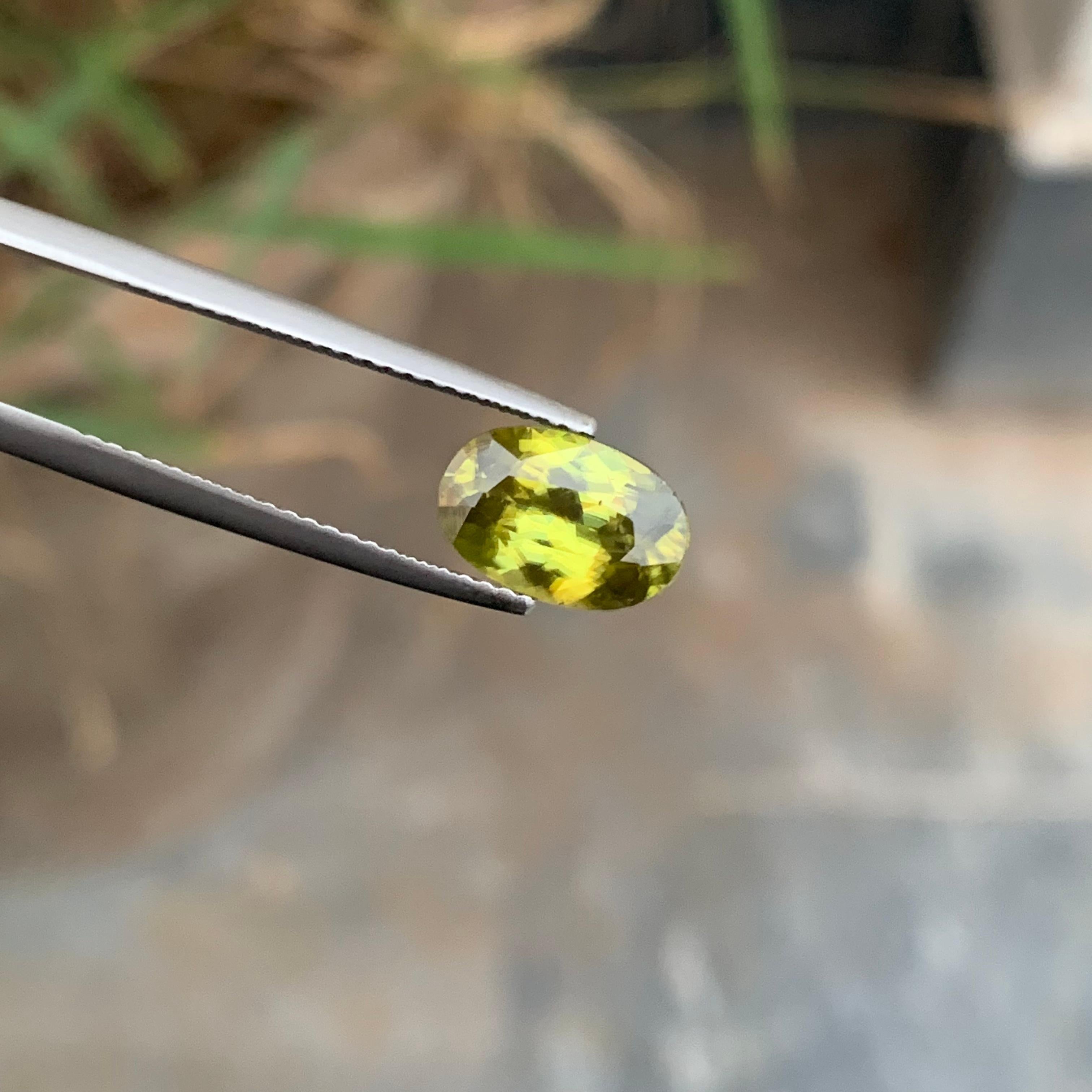 2.40 Carat Gorgeous Fire Loose Sphene Gemstone From Pakistan Mine Oval Shape For Sale 7