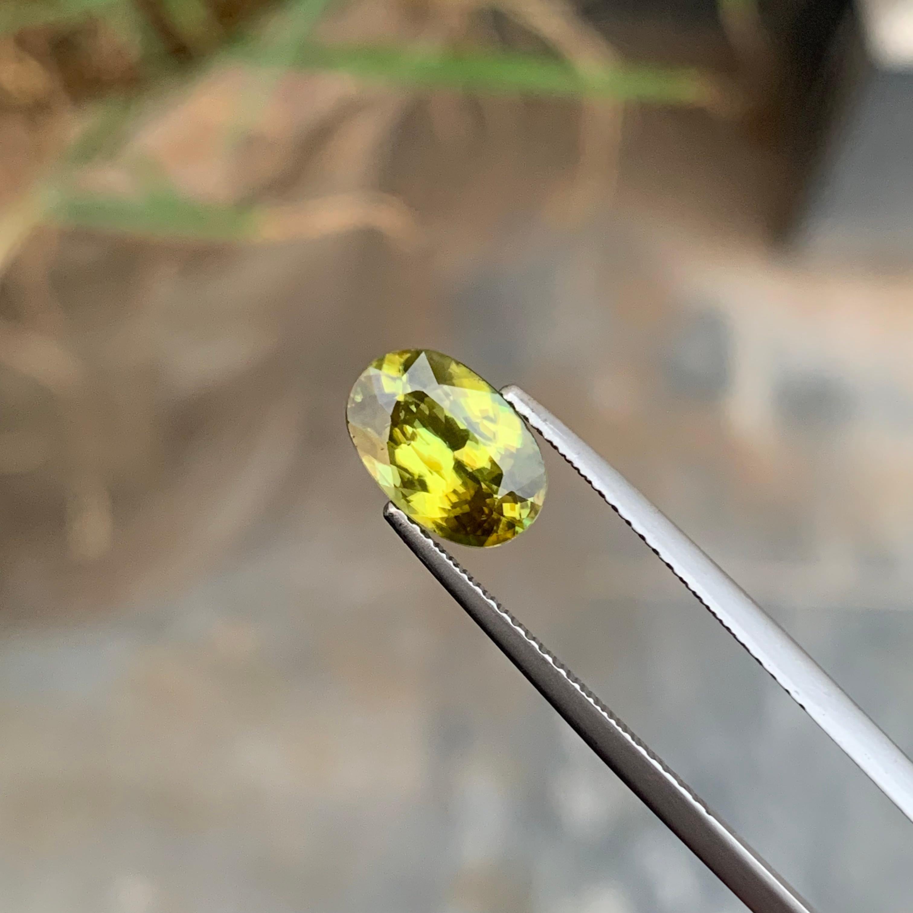 2.40 Carat Gorgeous Fire Loose Sphene Gemstone From Pakistan Mine Oval Shape For Sale 1