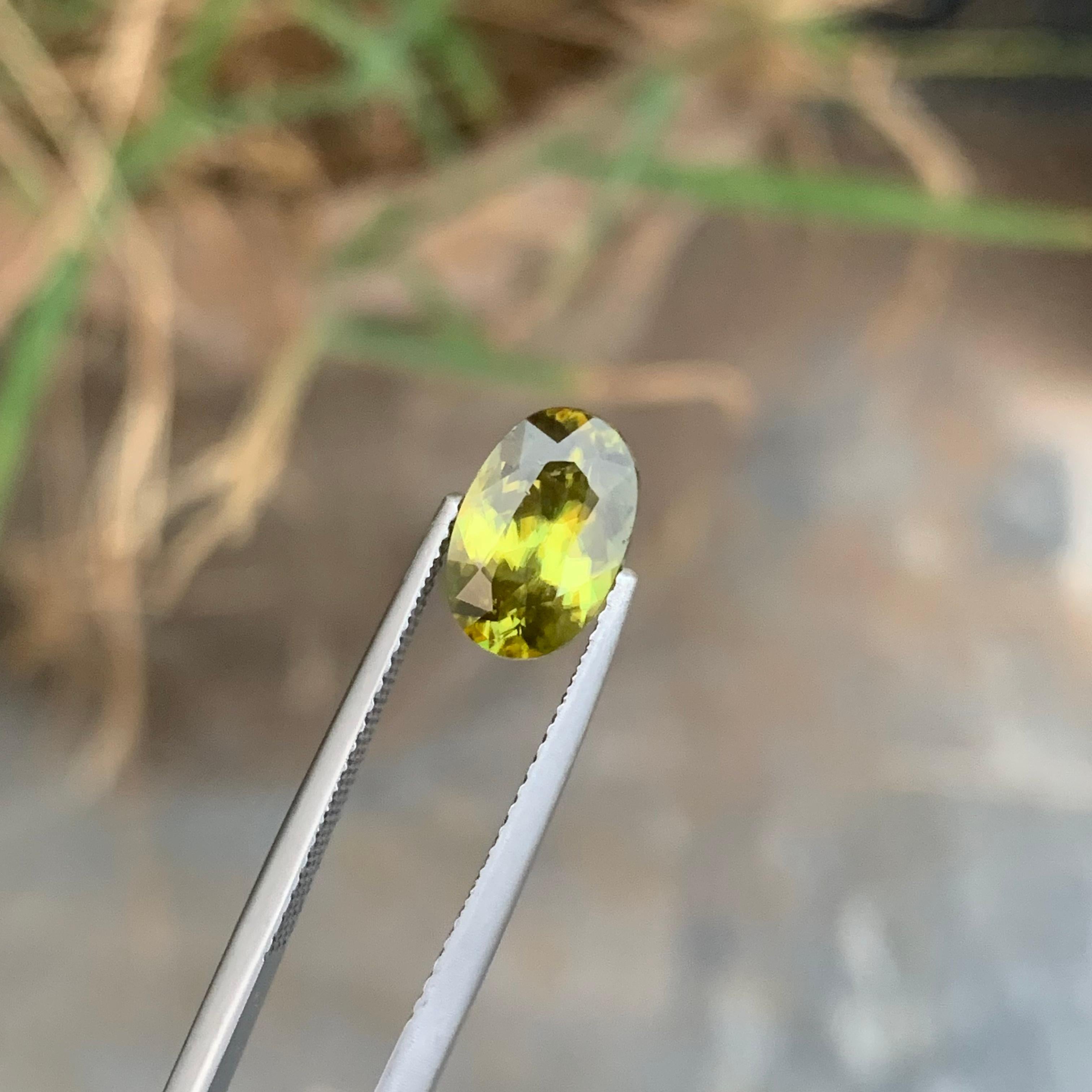 2.40 Carat Gorgeous Fire Loose Sphene Gemstone From Pakistan Mine Oval Shape For Sale 3