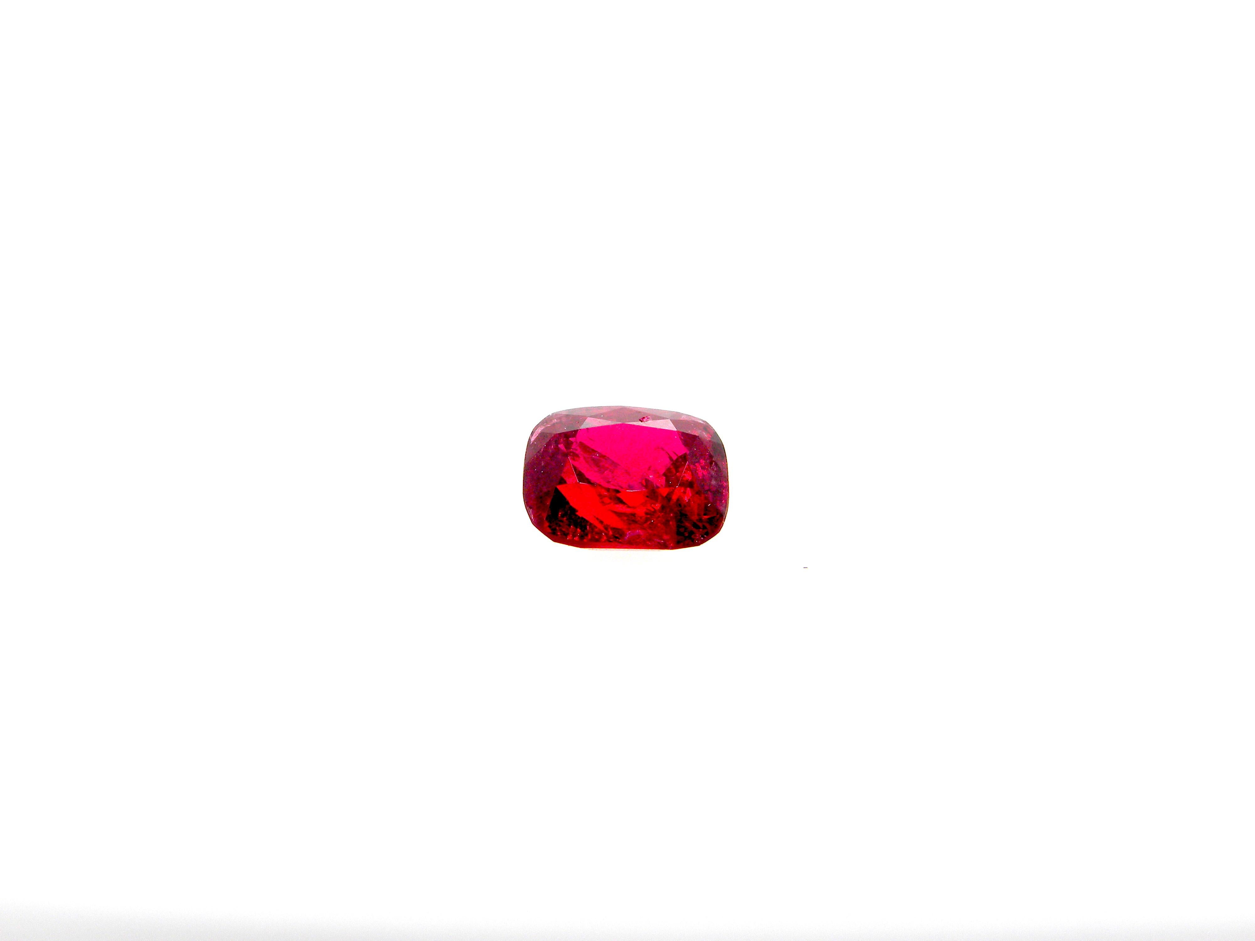 2.40 Carat GRS Certified Unheated Burmese Vivid Red Spinel 1