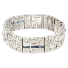 2.40 Carat Light Brown Diamond Synthetic Sapphire Silver Bracelet