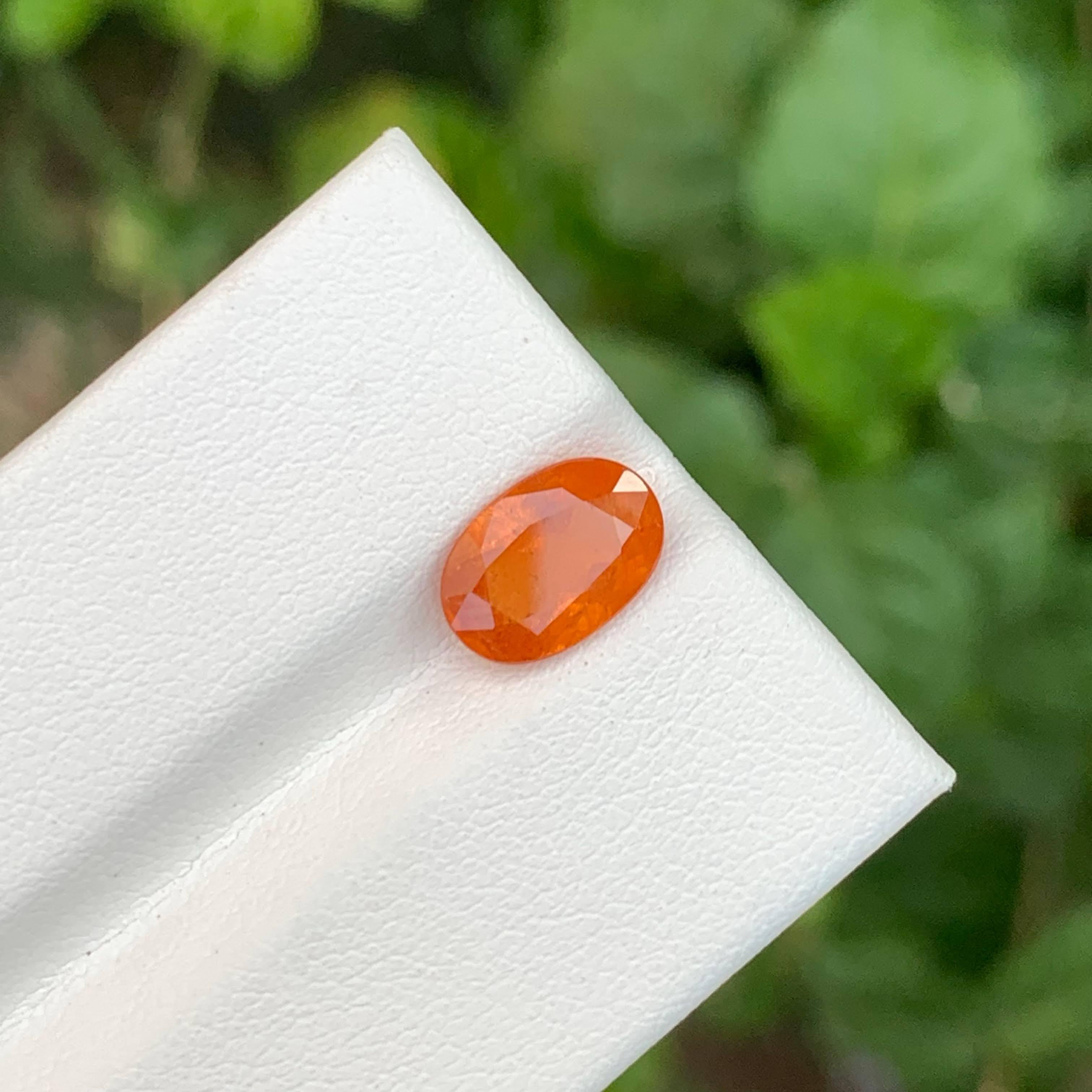 Women's or Men's 2.40 Carat Loose Fanta Garnet Stone Oval Cut Natural African Gemstone For Sale