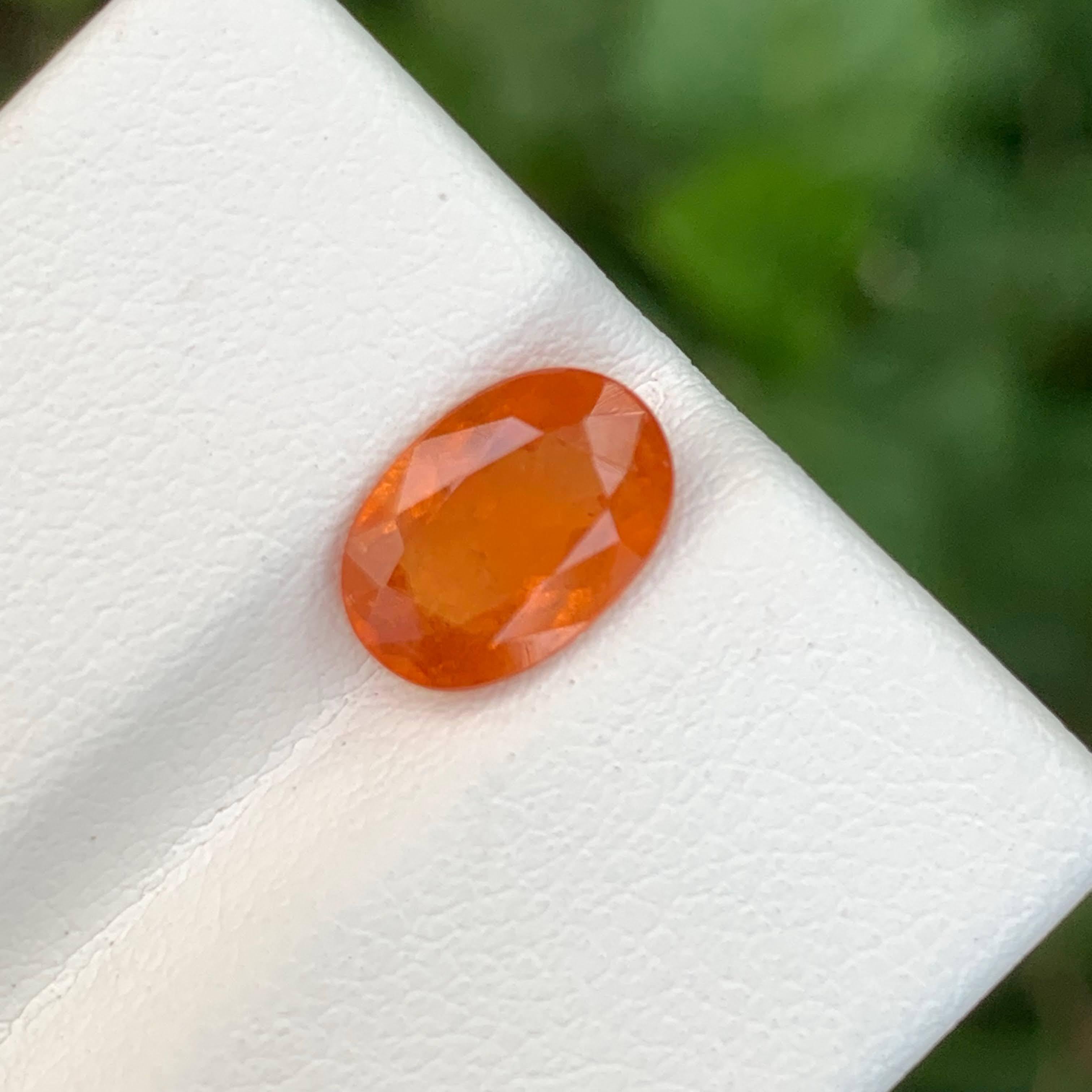 2.40 Carat Loose Fanta Garnet Stone Oval Cut Natural African Gemstone For Sale 3