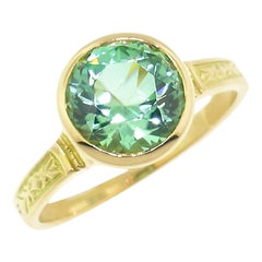 Anello Cassandra da 2,40 ct con tormalina verde menta in 18 carati di Cynthia Scott Jewelry