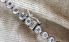 2.40 Carat Natural Diamonds Tennis Bracelet 14 Karat Gold Classic Bezel Mount*