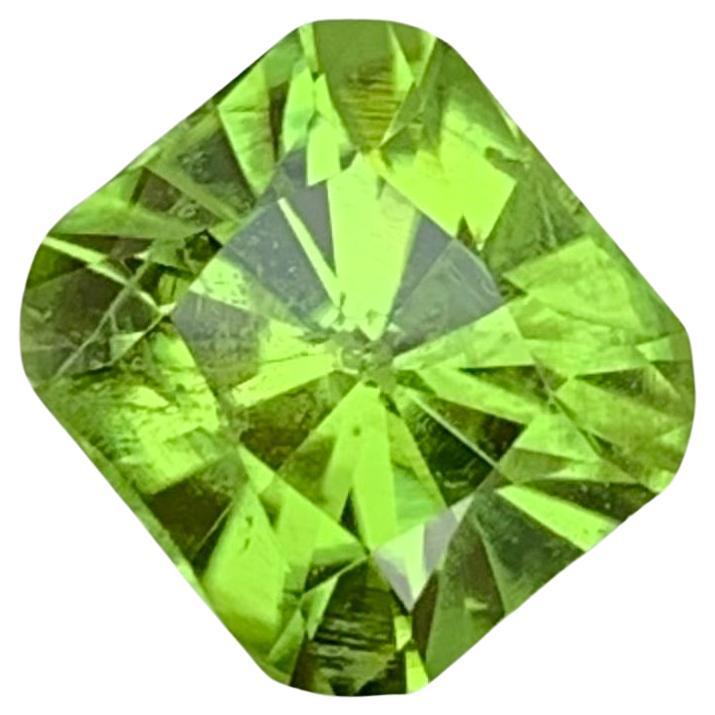 2.40 Carat Natural Apple Green Loose Peridot Cushion Shape Gem For Jewellery  For Sale