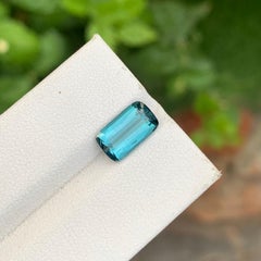 2,40 Karat Natürlicher Lose Blauer Meerschaum Turmalin Lange Kissenform Edelstein