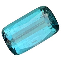 2.40 Carat Natural Loose Blue Seafoam Tourmaline Long Cushion Shape Gemstone