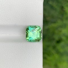 2.40 Carat Natural Loose Bluish Green Tourmaline Cushion Afghan Jewelry Gemstone