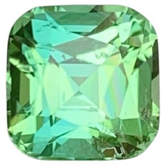 2.40 Carat Natural Loose Bluish Green Tourmaline Cushion Afghan Jewelry Gemstone