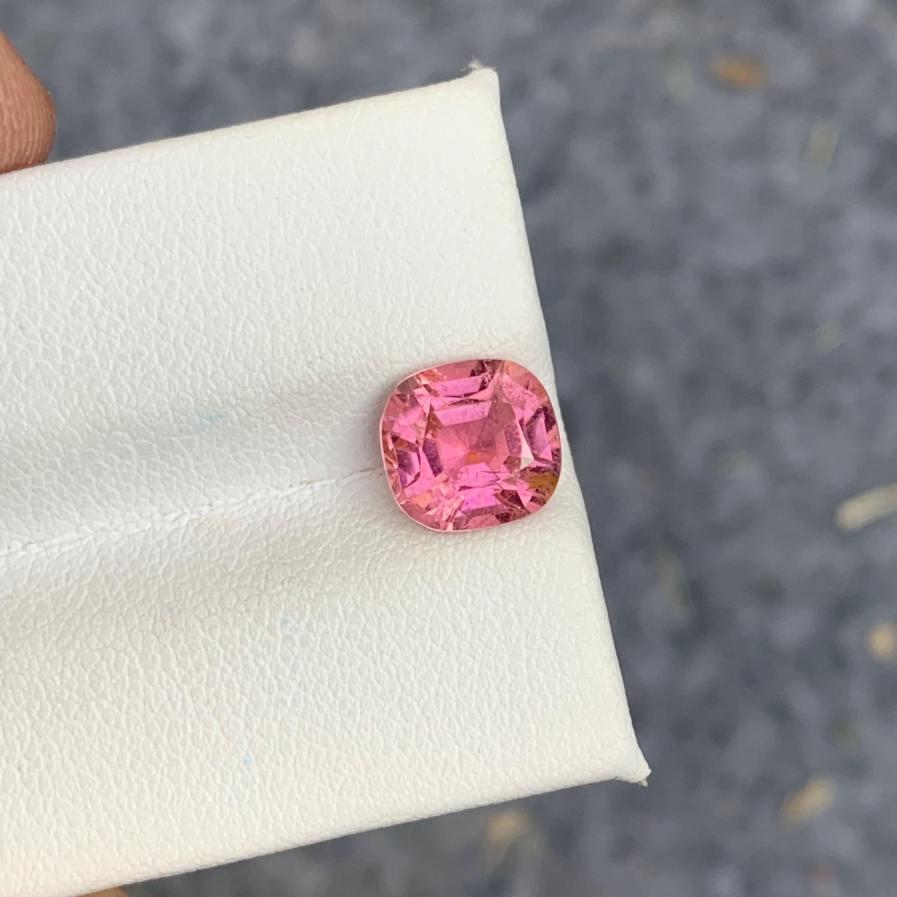 2.40 Carat Natural Loose Cushion Shape Pink Tourmaline Gemstone For Sale 2