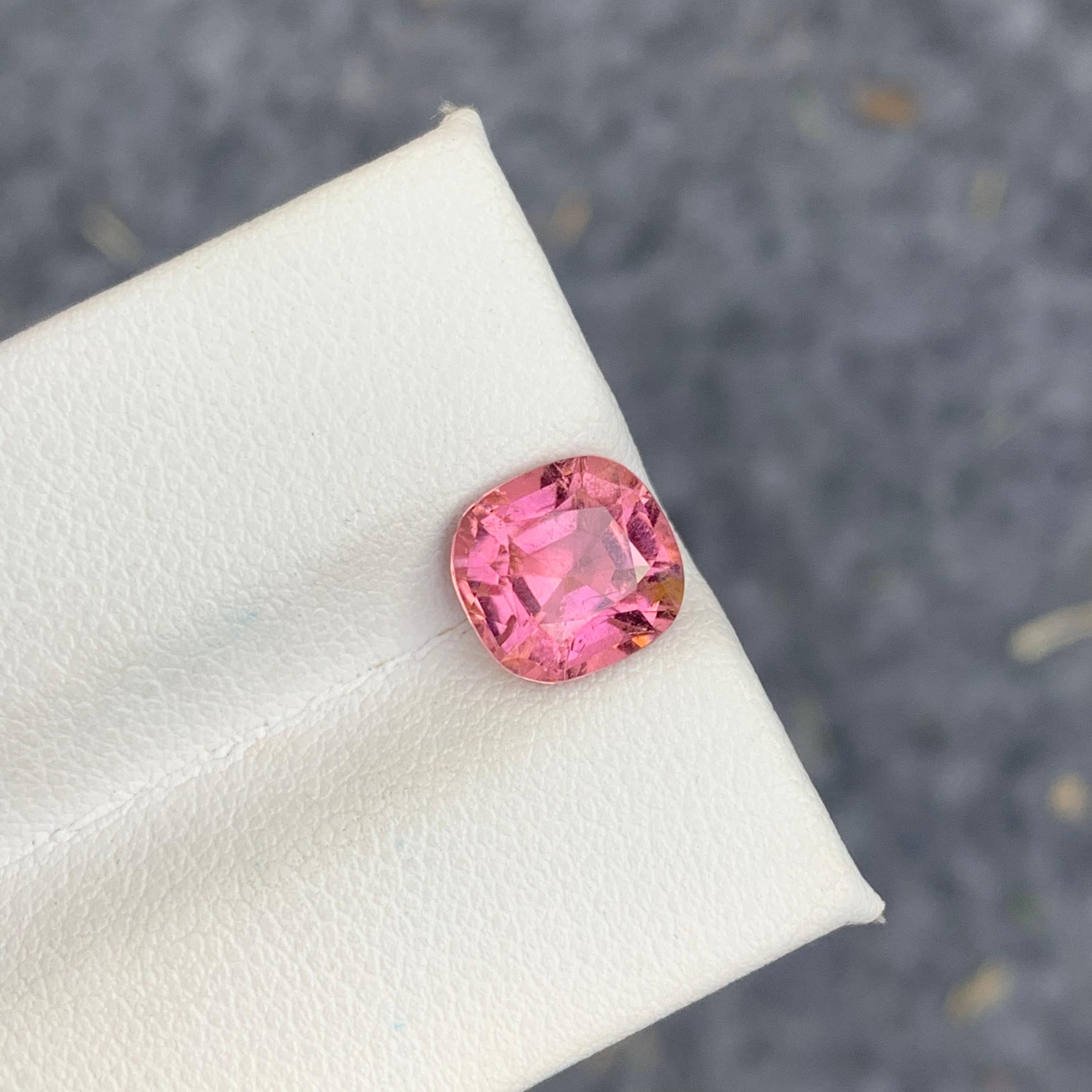 2.40 Carat Natural Loose Cushion Shape Pink Tourmaline Gemstone For Sale 4