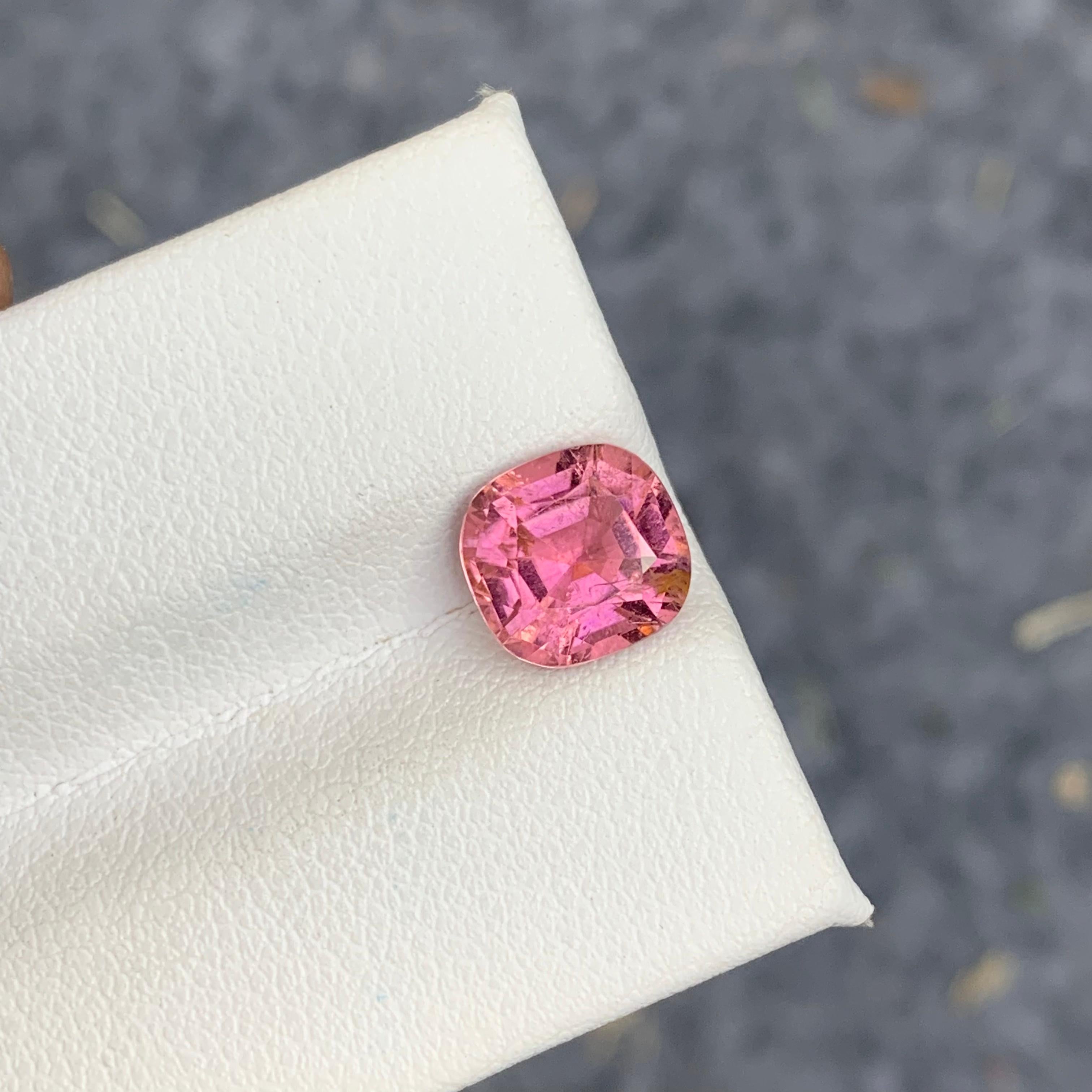 2.40 Carat Natural Loose Cushion Shape Pink Tourmaline Gemstone For Sale 5
