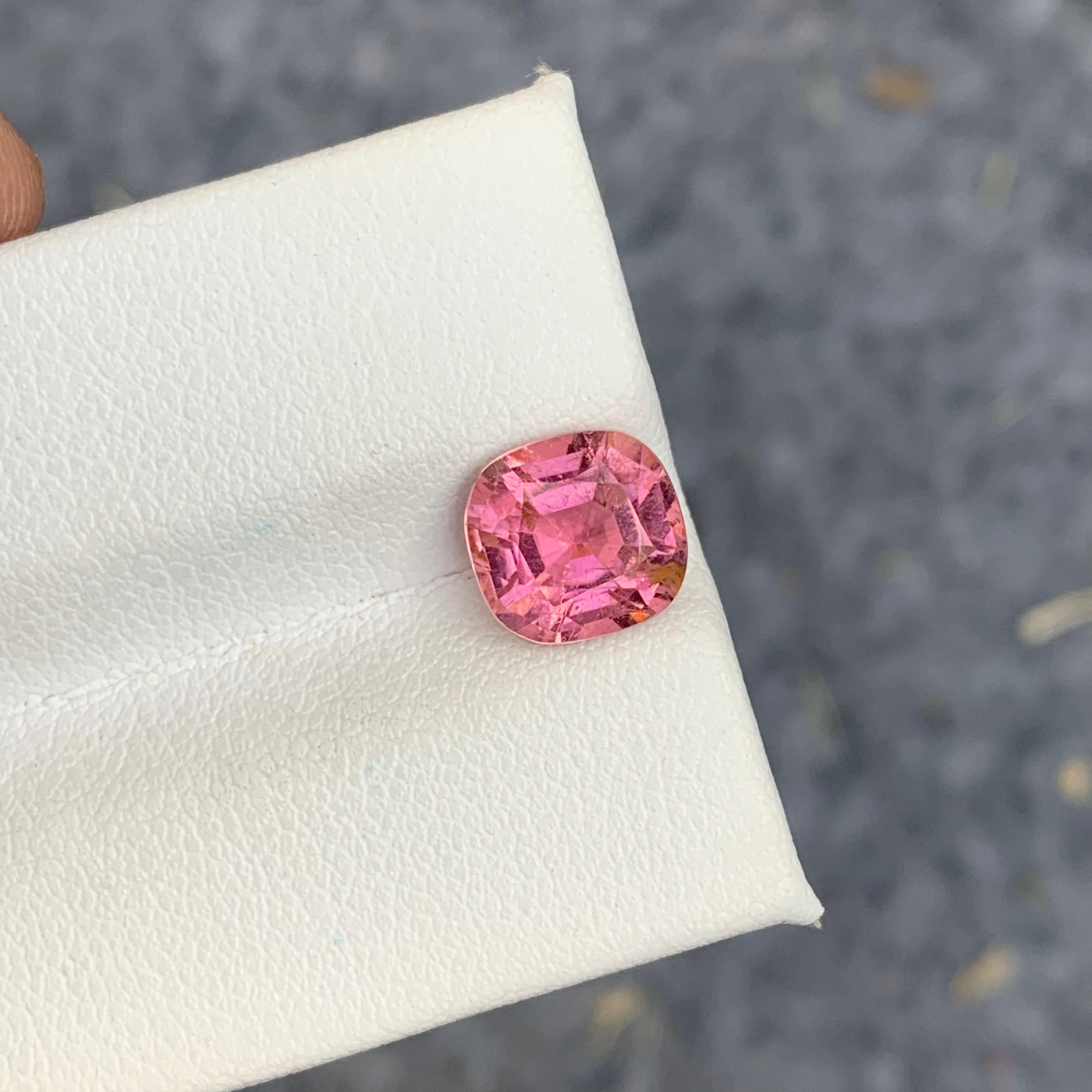 2.40 Carat Natural Loose Cushion Shape Pink Tourmaline Gemstone For Sale 7