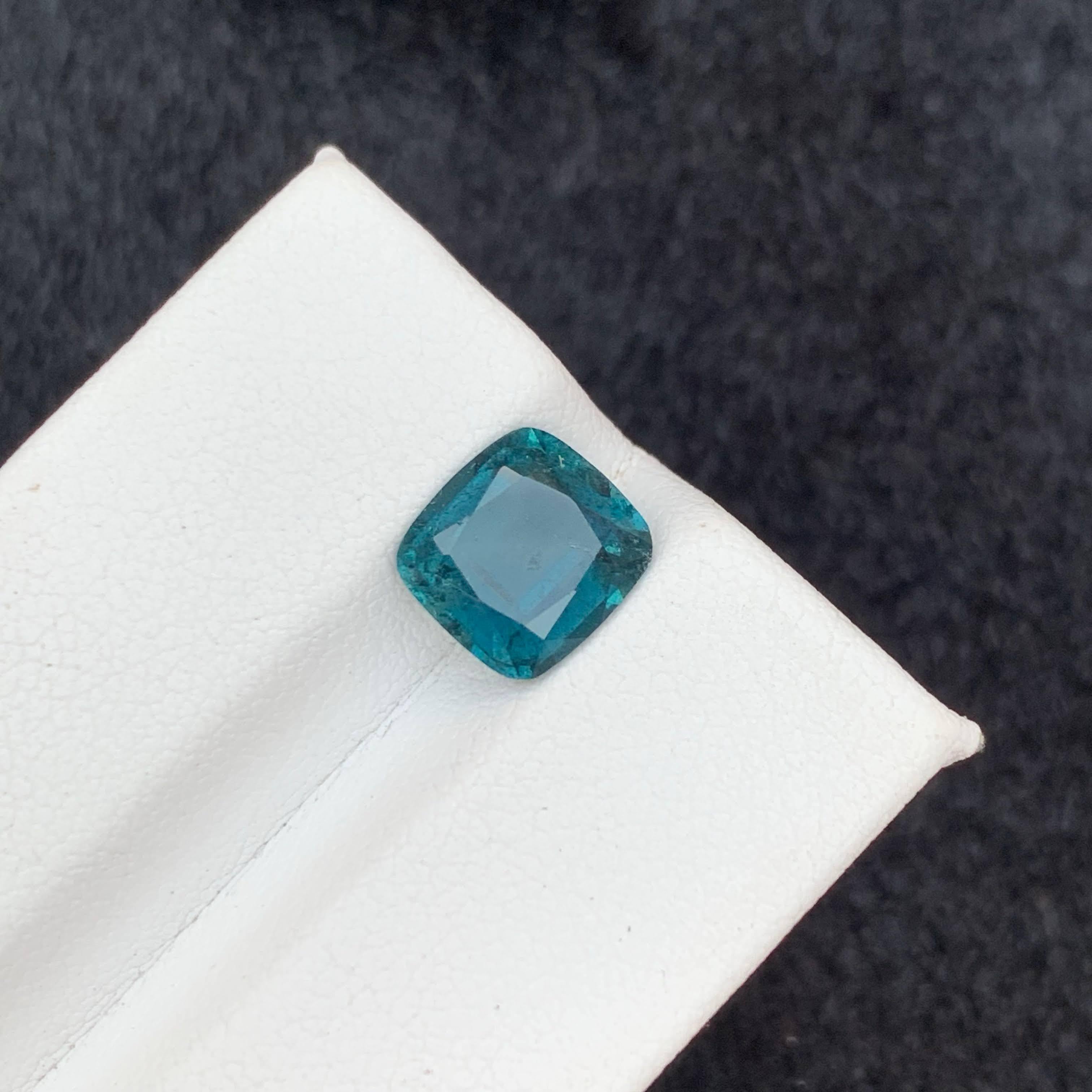 2.40 Carat Natural Loose Indicate Blue Tourmaline Cushion Cut Afghan Gemstone (pierre précieuse afghane) en vente 4