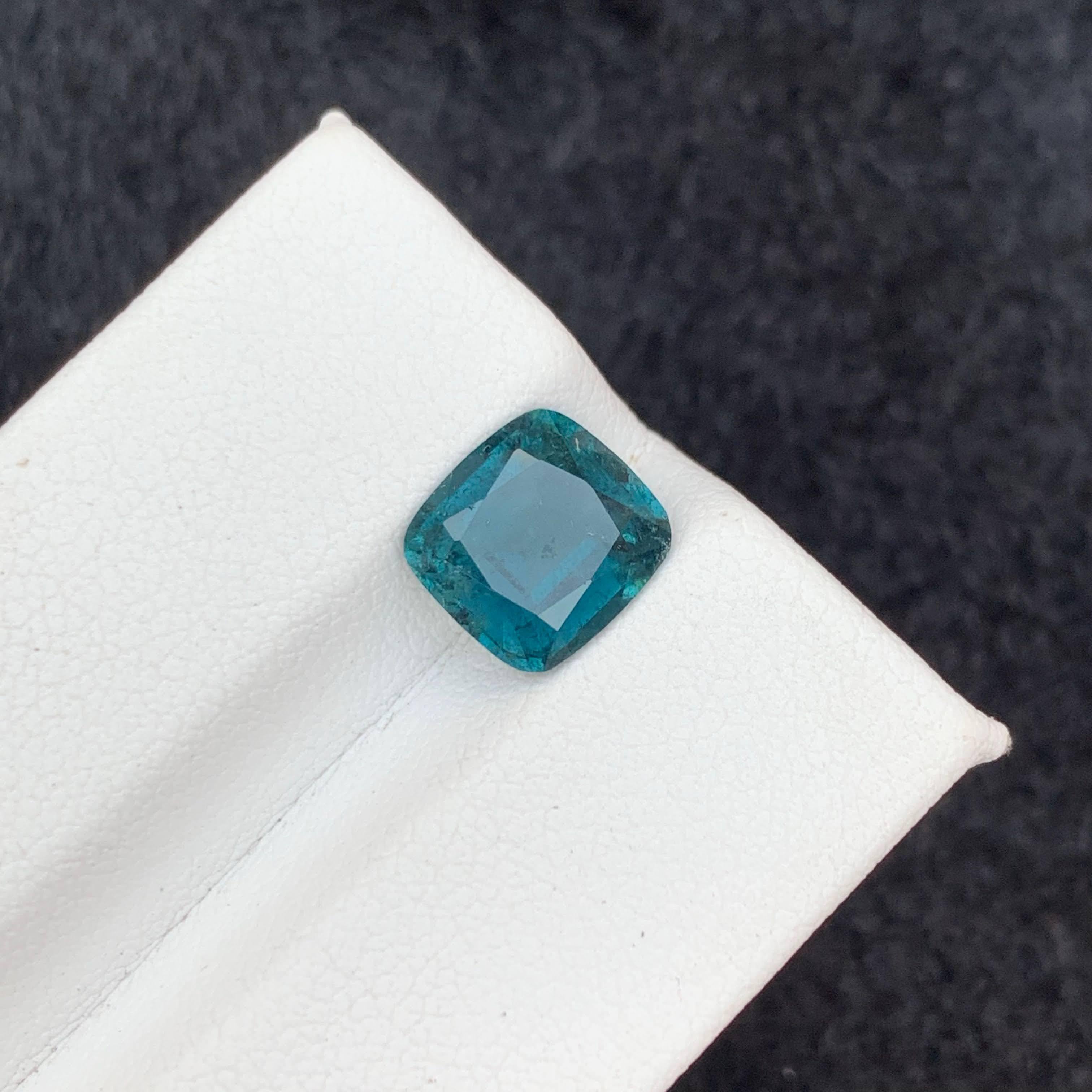 2.40 Carat Natural Loose Indicate Blue Tourmaline Cushion Cut Afghan Gemstone (pierre précieuse afghane) Unisexe en vente