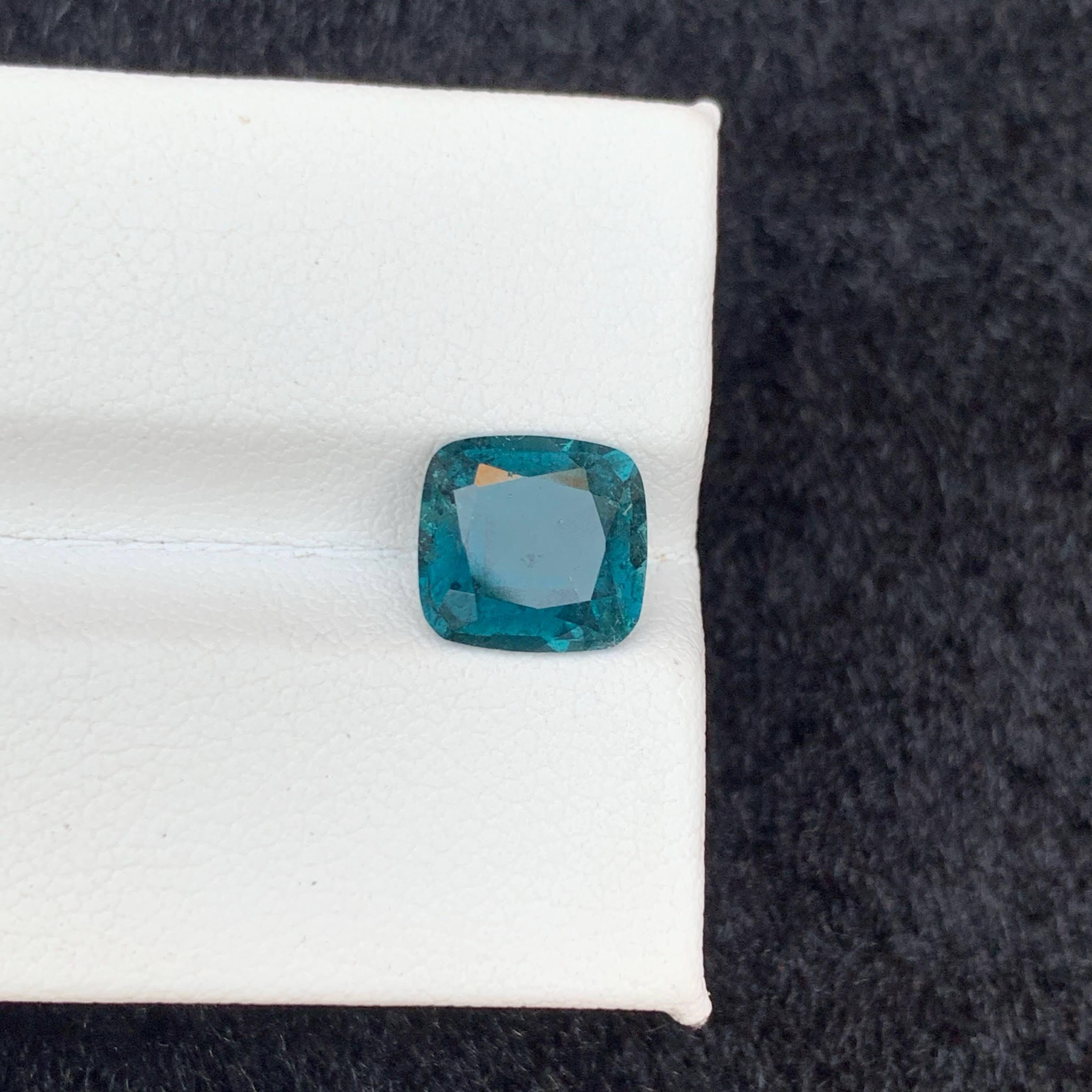 2.40 Carat Natural Loose Indicate Blue Tourmaline Cushion Cut Afghan Gemstone (pierre précieuse afghane) en vente 1