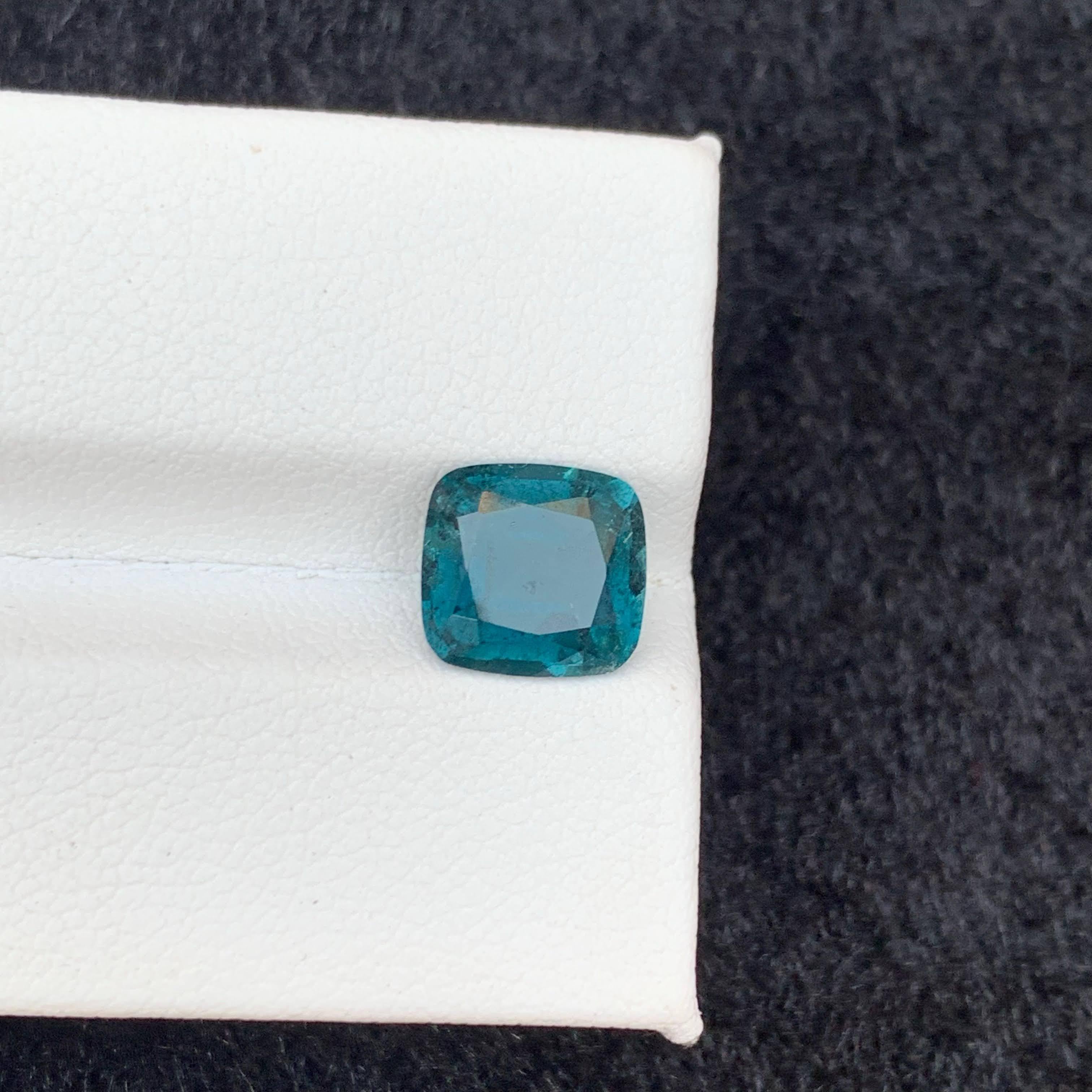 2.40 Carat Natural Loose Indicate Blue Tourmaline Cushion Cut Afghan Gemstone (pierre précieuse afghane) en vente 2