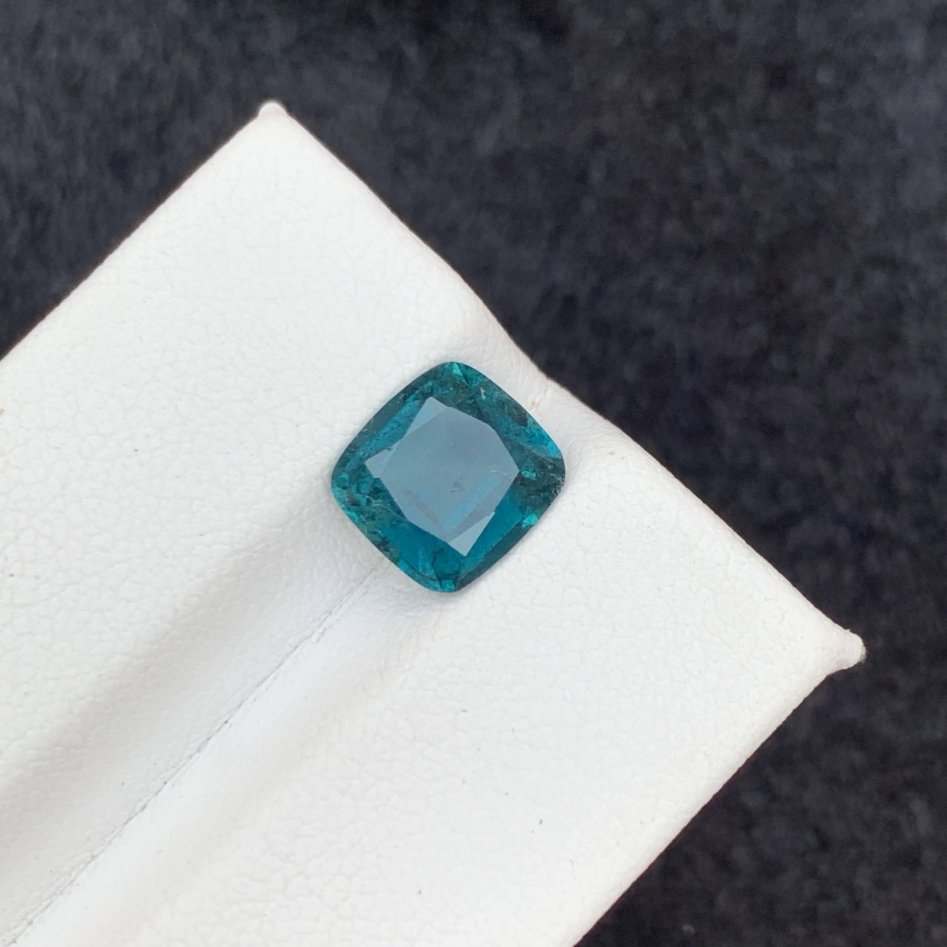 2.40 Carat Natural Loose Indicate Blue Tourmaline Cushion Cut Afghan Gemstone (pierre précieuse afghane) en vente 3