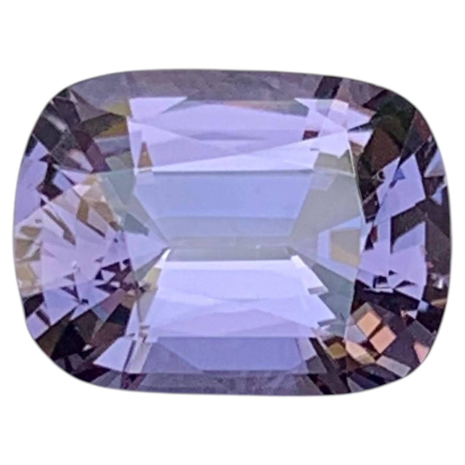 2.40 Carat Natural Loose Lavender Spinel Stone Cushion Cut Tanzanian Gemstone
