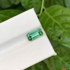 2.40 Carat Natural Loose Light Green Tourmaline Emerald Cut Afghan Gemstone