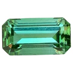 2.40 Carat Natural Loose Light Green Tourmaline Emerald Cut Afghan Gemstone